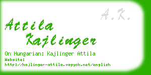 attila kajlinger business card